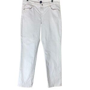 Gap Size 32 Short Jeans White Denim Pants Slim Tapered Leg Womens